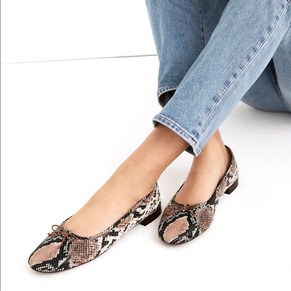 Madewell Shoes - Madewell The Adelle Ballet Flat in Snake Embossed Leather Size 8